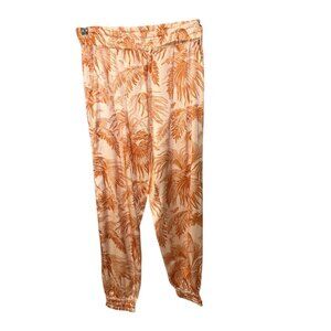 Andie Kully SILK orange cream tropical print genie jogger patns 2 S as new